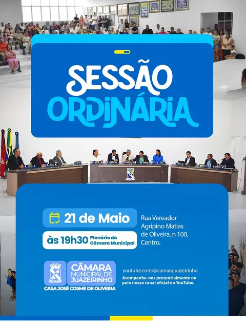 📢 Amanhã é dia de Sessão Ordinária!