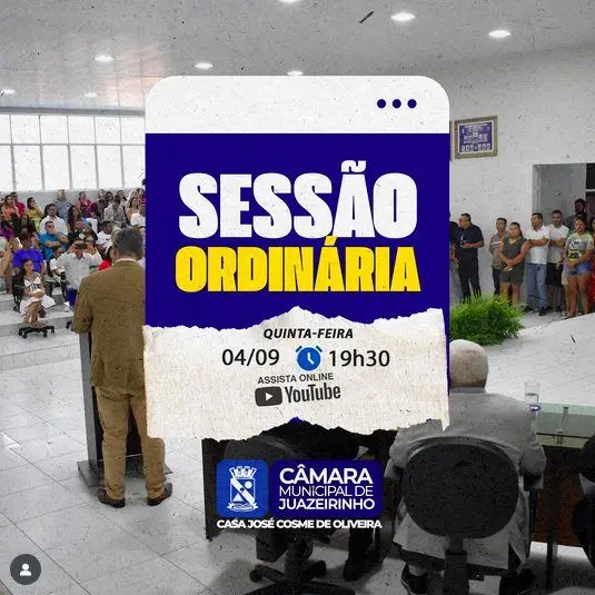 Quinta-feira é dia de Sessão Ordinária!