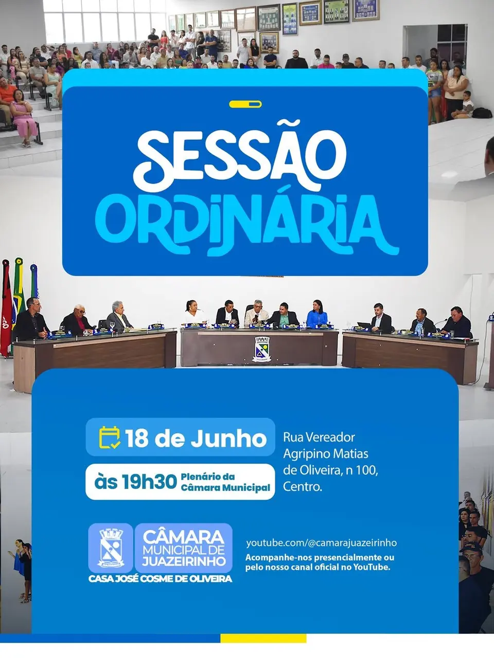 Câmara de Juazeirinho realiza Sessão Ordinária nesta quinta-feira
