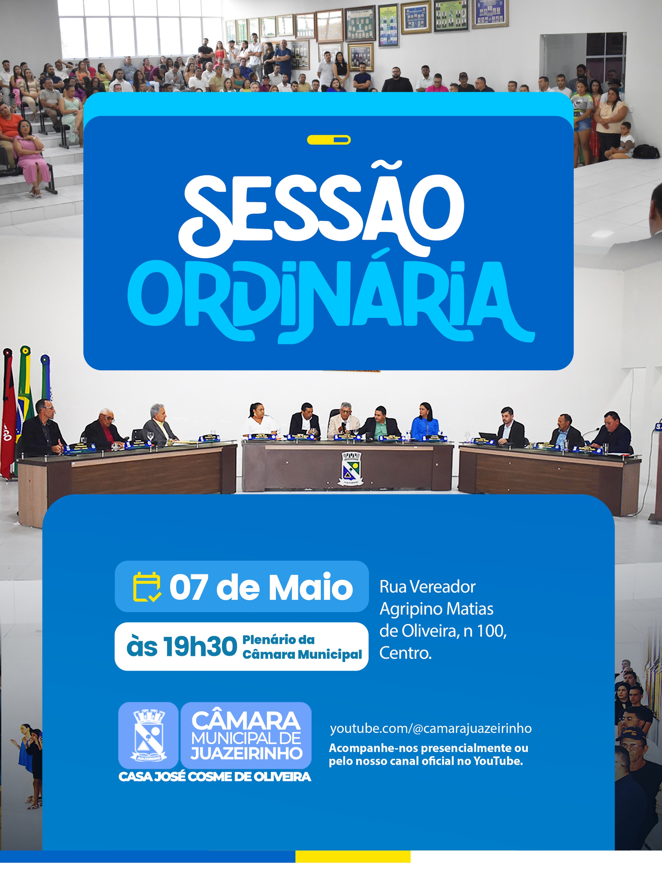 📢 Hoje é dia de Sessão Ordinária!