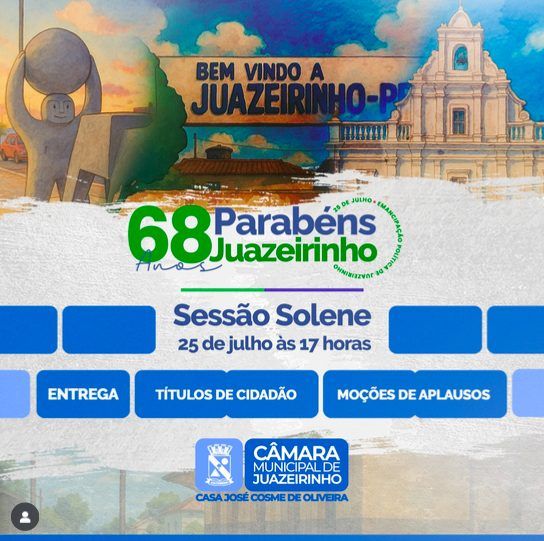 Juazeirinho celebra 68 anos de emancipação política com sessão solene na Câmara Municipal