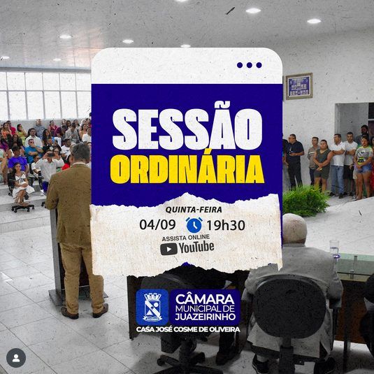 Quinta-feira é dia de Sessão Ordinária!