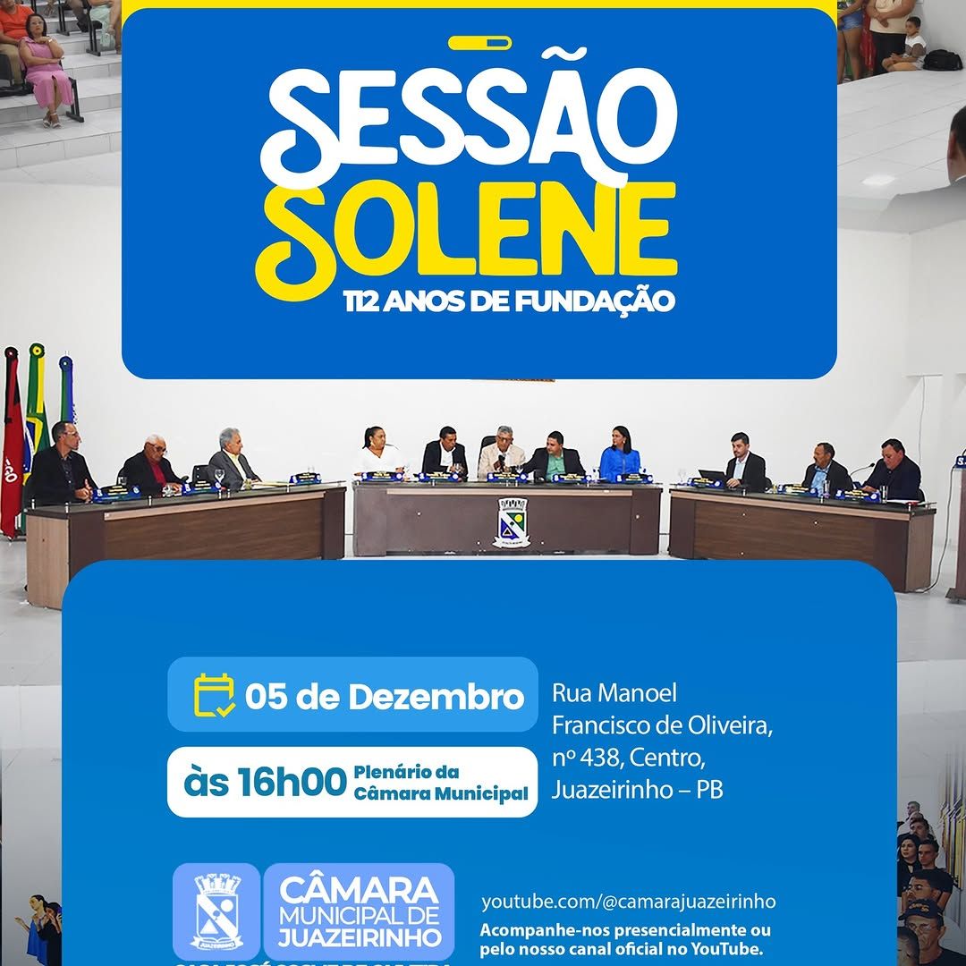 Câmara de Juazeirinho homenageia cidadãos em Sessão Solene